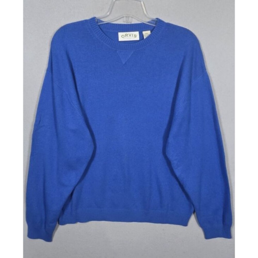 Orvis Cashmere Sweater Mens XXL Blue Preppy Dad Grandpa Old Money Outdoor Luxury